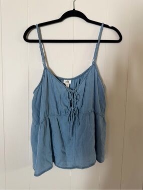 a.n.a Blue Tie-Front Lightweight Camisole
